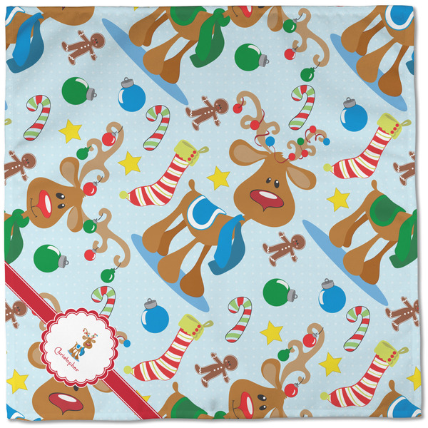 Reindeer Cloth Napkins - Personalized Dinner (Full Open)