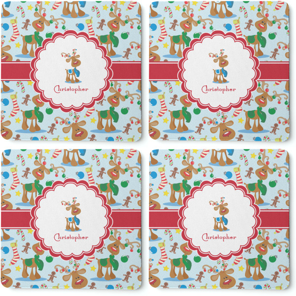 Reindeer Coaster Rubber Back - Apvl