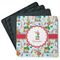 Reindeer Square Rubber Backed Coasters - Set of 4 (Personalized)