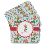 Reindeer Cork Coaster - Set of 4 w/ Name or Text