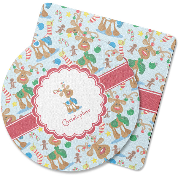 Custom Reindeer Rubber Backed Coaster (Personalized)