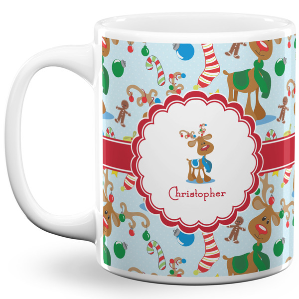 Custom Reindeer 11 Oz Coffee Mug - White (Personalized)