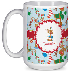 Reindeer 15 Oz Coffee Mug - White (Personalized)
