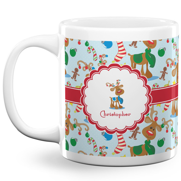 Custom Reindeer 20 Oz Coffee Mug - White (Personalized)