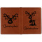 Reindeer Cognac Leather Passport Holder Outside Double Sided - Apvl