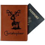 Reindeer Passport Holder - Faux Leather (Personalized)