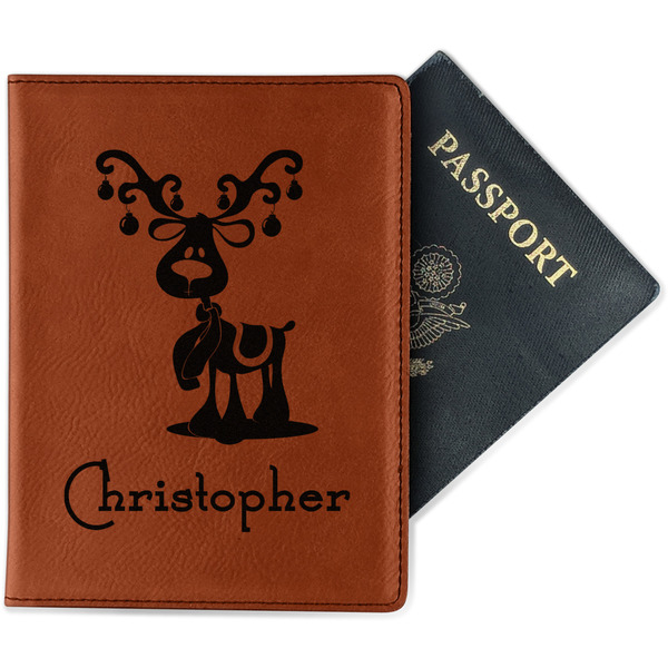 Custom Reindeer Passport Holder - Faux Leather (Personalized)