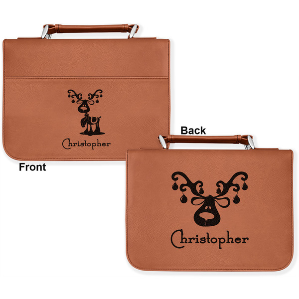 Reindeer Cognac Leatherette Bible Covers - Large Double Sided Apvl