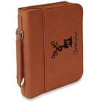 Reindeer Leatherette Bible Cover with Handle & Zipper - Large- Single Sided (Personalized)