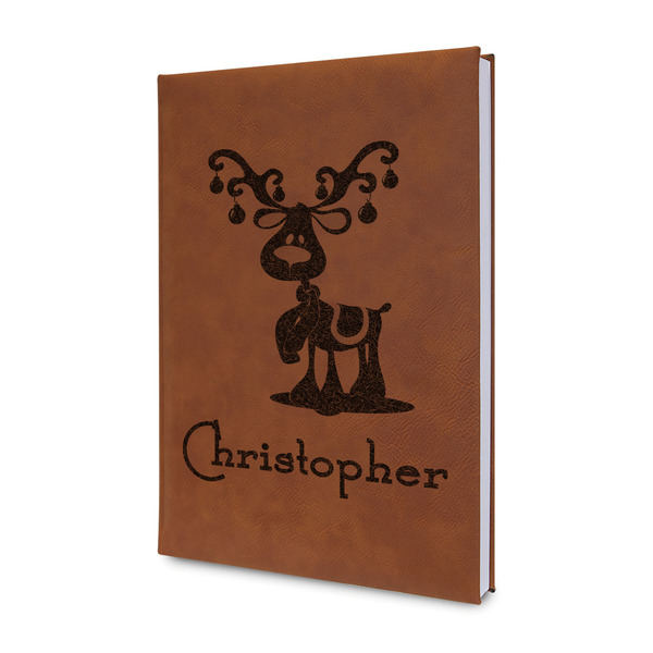 Custom Reindeer Leatherette Journal - Double Sided (Personalized)