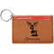 Reindeer Cognac Leatherette Keychain ID Holders - Front Credit Card