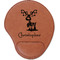 Reindeer Cognac Leatherette Mouse Pads with Wrist Support - Flat