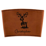 Reindeer Leatherette Cup Sleeve (Personalized)