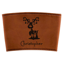 Reindeer Leatherette Cup Sleeve (Personalized)