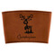 Reindeer Cognac Leatherette Mug Sleeve - Flat