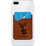 Reindeer Leatherette Phone Wallet (Personalized)