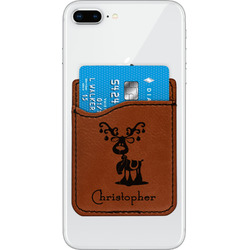 Reindeer Leatherette Phone Wallet (Personalized)
