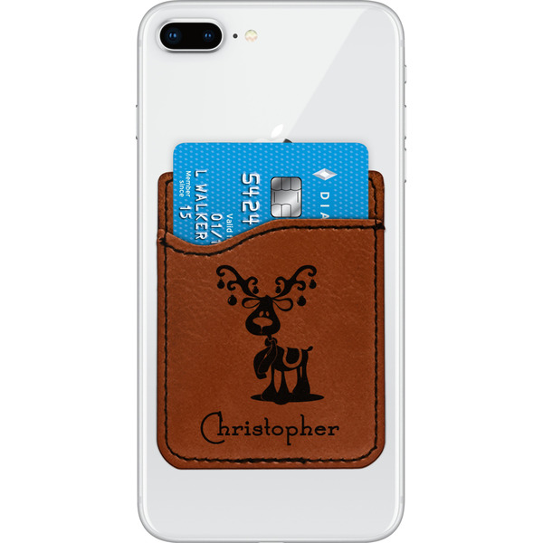 Custom Reindeer Leatherette Phone Wallet (Personalized)