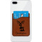 Reindeer Cognac Leatherette Phone Wallet on iphone 8