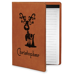 Reindeer Leatherette Portfolio with Notepad - Small - Single Sided (Personalized)