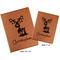 Reindeer Cognac Leatherette Portfolios with Notepads - Compare Sizes