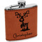 Reindeer Cognac Leatherette Wrapped Stainless Steel Flask