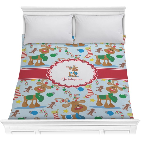 Custom Reindeer Comforter - Full / Queen (Personalized)