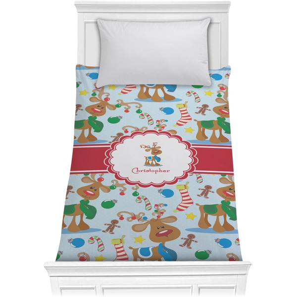 Custom Reindeer Comforter - Twin (Personalized)