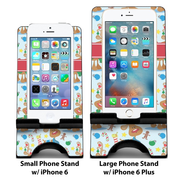 Reindeer Compare Phone Stand Sizes - with iPhones