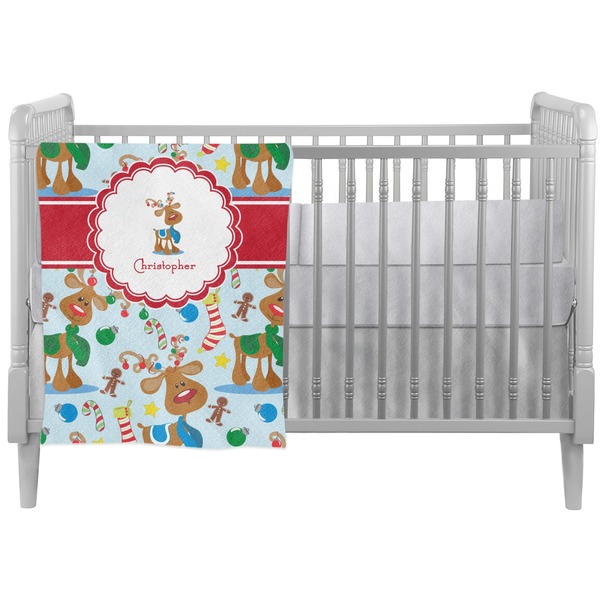Custom Reindeer Crib Comforter / Quilt (Personalized)