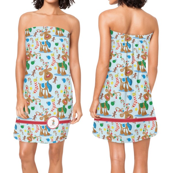 Reindeer Custom Bath Wrap - Front & Back View