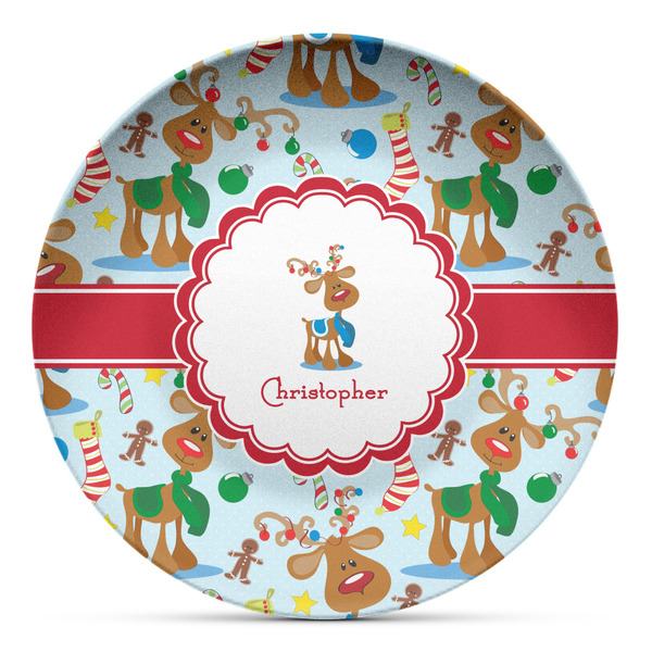 Custom Reindeer Microwave Safe Plastic Plate - Composite Polymer (Personalized)