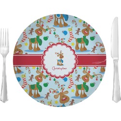 Reindeer Glass Lunch / Dinner Plate 10" (Personalized)