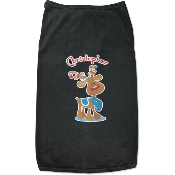 Custom Reindeer Black Pet Shirt - XL (Personalized)