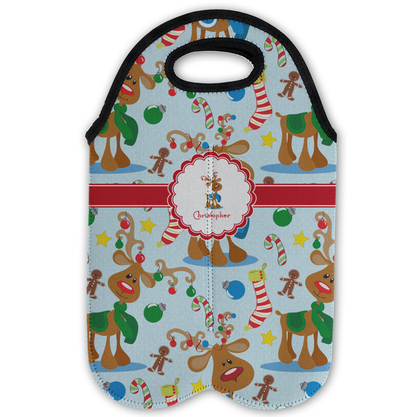 Reindeer Double Wine Tote - Flat (new)
