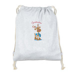 Reindeer Drawstring Backpack - Sweatshirt Fleece - Single Sided (Personalized)