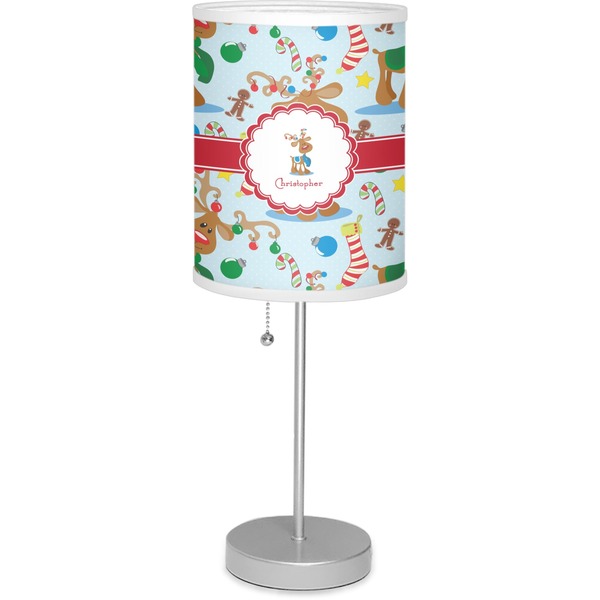 Custom Reindeer 7" Drum Lamp with Shade Linen (Personalized)