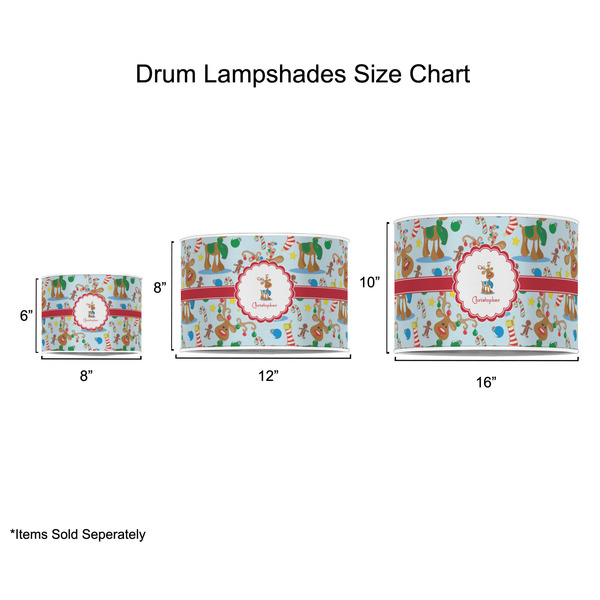 Reindeer Drum Lampshades - Sizing Chart