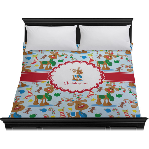 Reindeer Duvet Cover - King - On Bed - No Prop