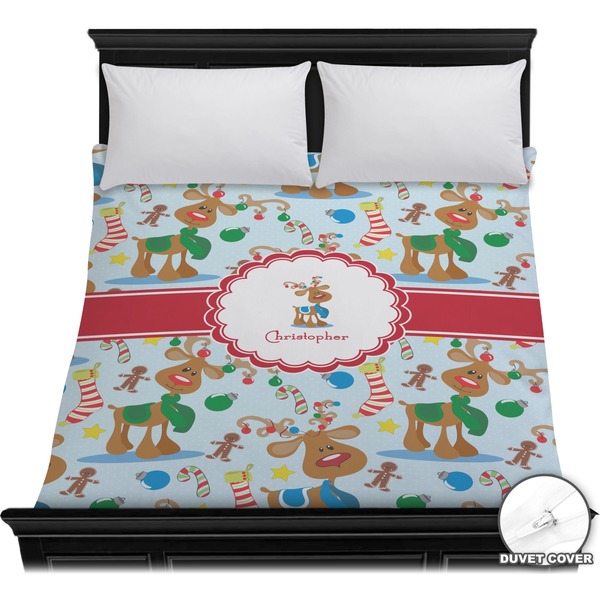 Custom Reindeer Duvet Cover - Full / Queen (Personalized)