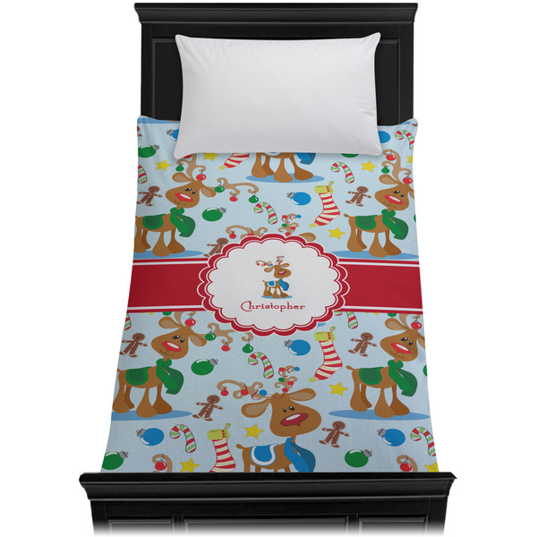 Reindeer Duvet Cover - Twin - On Bed - No Prop