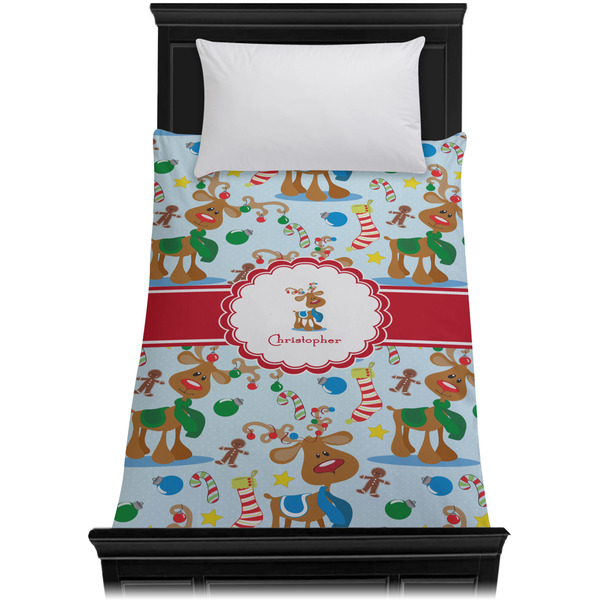 Reindeer Duvet Cover - Twin XL - On Bed - No Prop