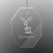 Reindeer Engraved Glass Ornaments - Octagon