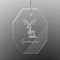 Reindeer Engraved Glass Ornament - Octagon (Personalized)