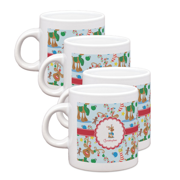 Custom Reindeer Single Shot Espresso Cups - Set of 4 (Personalized)