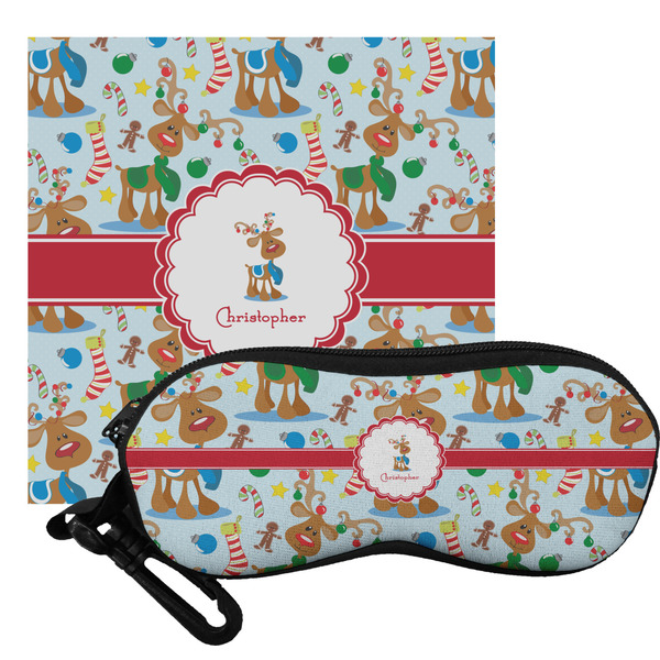 Custom Reindeer Eyeglass Case & Cloth (Personalized)