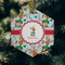 Reindeer Frosted Glass Ornament - Hexagon (Lifestyle)
