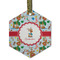 Reindeer Flat Glass Ornament - Hexagon w/ Name or Text