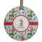 Reindeer Frosted Glass Ornament - Round