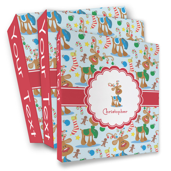 Custom Reindeer 3 Ring Binder - Full Wrap (Personalized)